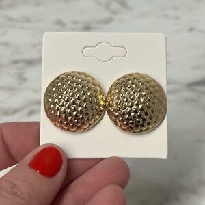 NEW Costume Jewelry, Hammered Gold Studs